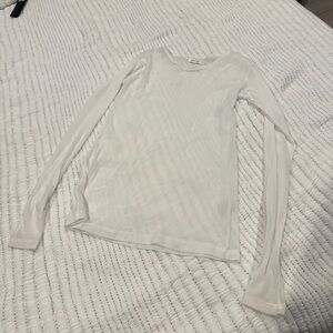 Mesh Long Sleeve Top in White